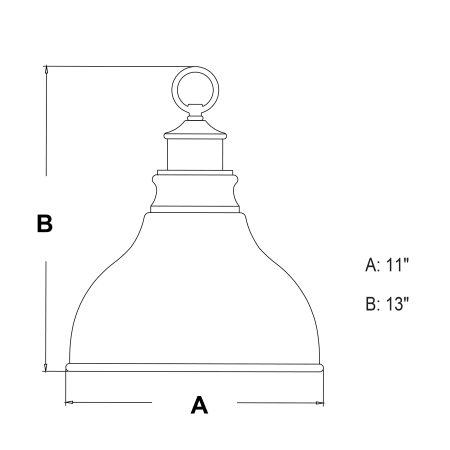 A large image of the Vaxcel Lighting T0317 Line Drawing