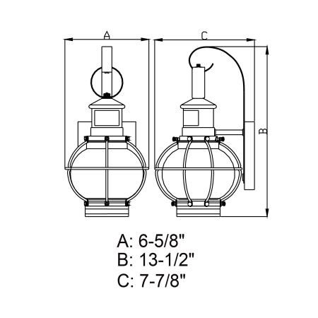A large image of the Vaxcel Lighting T0326 Line Drawing
