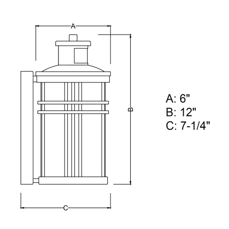 A large image of the Vaxcel Lighting T0366 Line Drawing