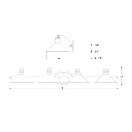 A large image of the Vaxcel Lighting W0286 Line Drawing