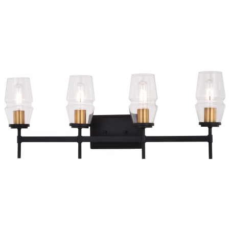 A large image of the Vaxcel Lighting W0394 Matte Black / Brushed Brass