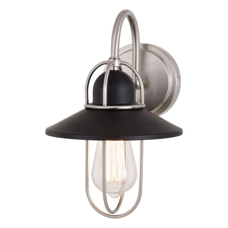 A large image of the Vaxcel Lighting W0401 Matte Black / Satin Nickel