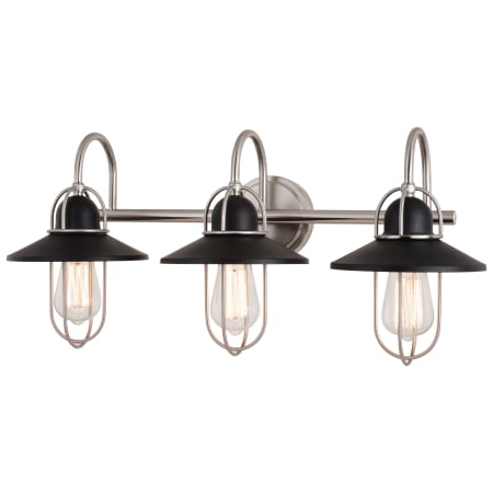 A large image of the Vaxcel Lighting W0403 Matte Black / Satin Nickel