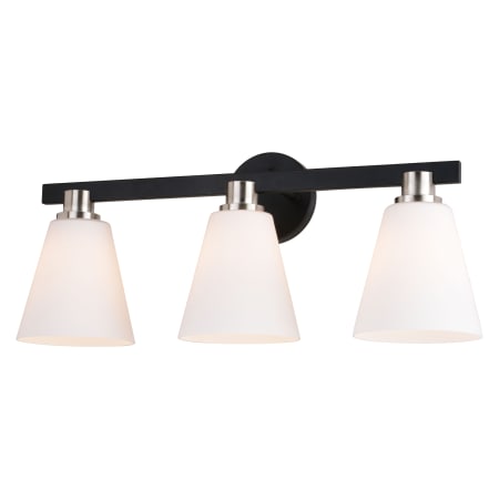 A large image of the Vaxcel Lighting W0406 Matte Black / Satin Nickel