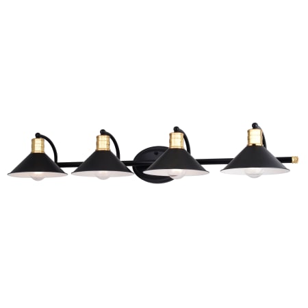 A large image of the Vaxcel Lighting W0437 Matte Black / Natural Brass