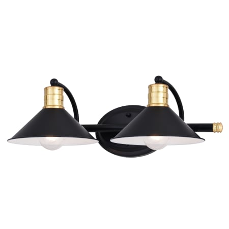 A large image of the Vaxcel Lighting W0284 Matte Black / Natural Brass