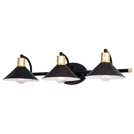 A large image of the Vaxcel Lighting W0285 Matte Black / Natural Brass