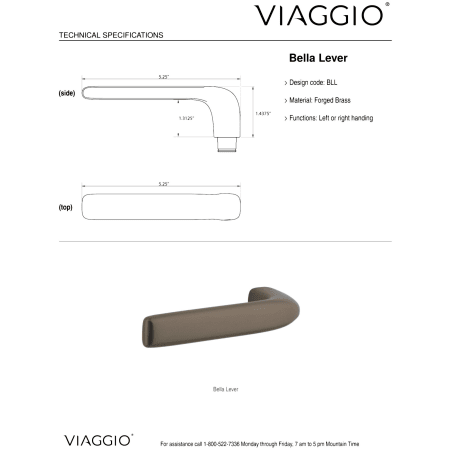 A large image of the Viaggio CLOBLL_COMBO_234_RH Handle - Lever Details