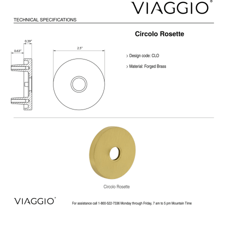 A large image of the Viaggio CLOBRZ_PRV_234_LH Backplate - Rosette Details