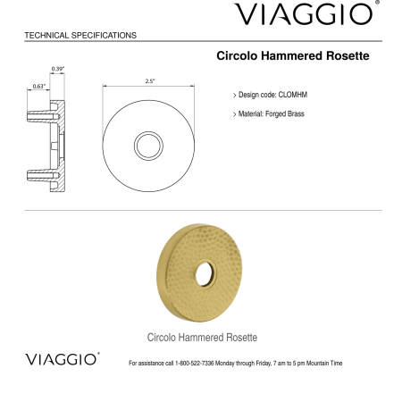 A large image of the Viaggio CLOMHMBLL_PSG_238_LH Backplate - Rosette Details