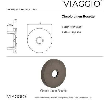 A large image of the Viaggio CLOMLNBLL_PSG_234_LH Backplate - Rosette Details