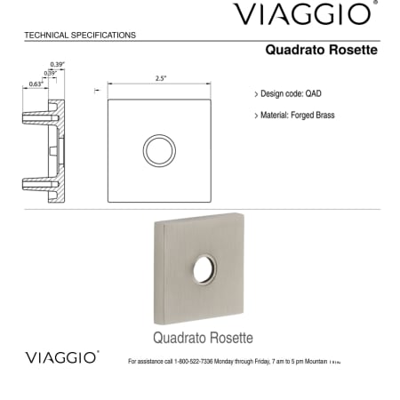 A large image of the Viaggio QADLUS_PRV_234_RH Backplate - Rosette Details