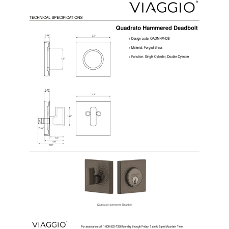 A large image of the Viaggio QADMHMBLL_COMBO_234_RH Deadbolt Details