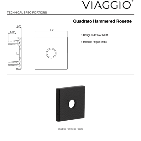 A large image of the Viaggio QADMHMBLL_PRV_234_RH Backplate - Rosette Details