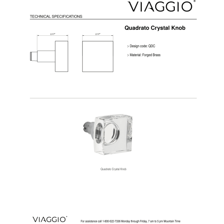 A large image of the Viaggio QADMHMQDC_DD Handle - Knob Details