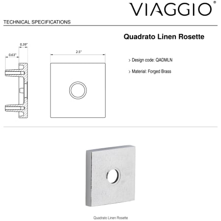 A large image of the Viaggio QADMLNLUS_PSG_234_RH Backplate - Rosette Details