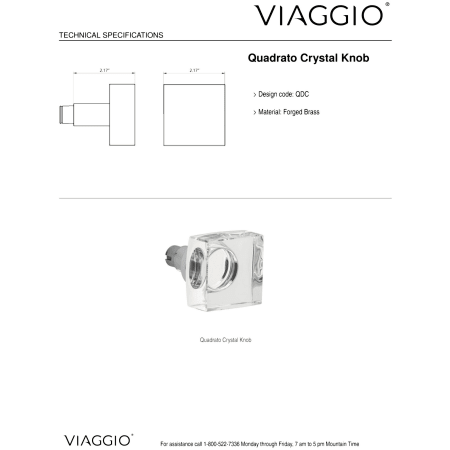 A large image of the Viaggio QADMLNQDC_SD Handle - Knob Details