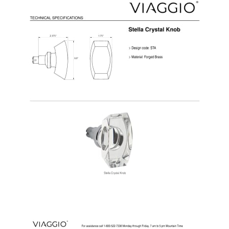A large image of the Viaggio QADMLNSTA_PRV_234 Handle - Knob Details