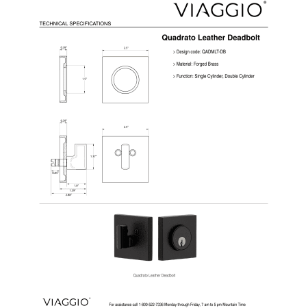 A large image of the Viaggio QADMLTBLL_COMBO_234_LH Deadbolt Details