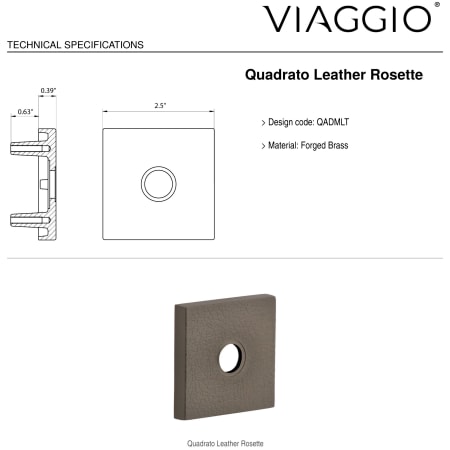 A large image of the Viaggio QADMLTCLC_PSG_234 Backplate - Rosette Details