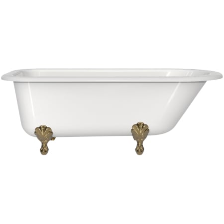 A large image of the Victoria and Albert HAM-N-OF+FT-HAM Gloss White / Polished Brass