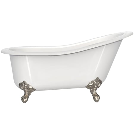 A large image of the Victoria and Albert SHR-N-XX-OF + FT-SHR White Tub / Brushed Nickel Feet