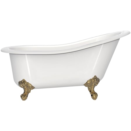 A large image of the Victoria and Albert SHR-N-XX-OF + FT-SHR White Tub / Polished Brass Feet