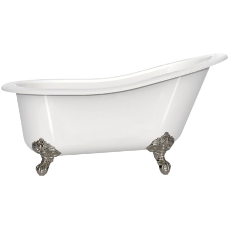 A large image of the Victoria and Albert SHR-N-XX-OF + FT-SHR White Tub / Polished Nickel Feet