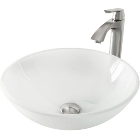 A large image of the Vigo VGT1091 White Frost / Brushed Nickel
