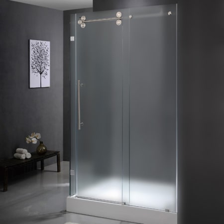 A large image of the Vigo VG605148R Frosted Glass / Chrome