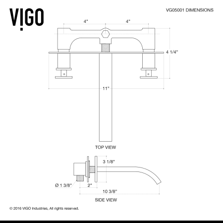 A large image of the Vigo VG05002 Vigo-VG05002-Line Drawing