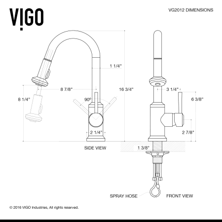 A large image of the Vigo VG15071 Vigo-VG15071-Specification Image