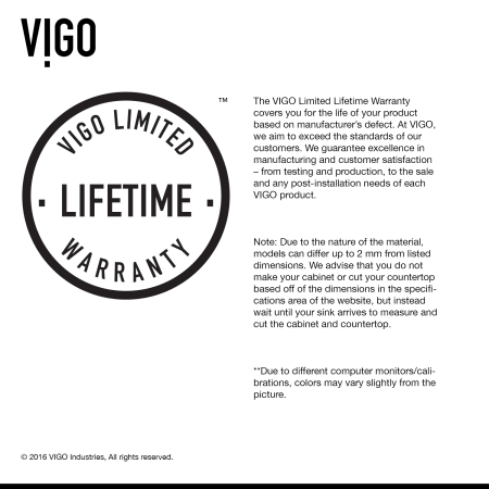 A large image of the Vigo VG15087 Vigo-VG15087-Warranty Infographic