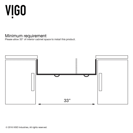 A large image of the Vigo VG15100 Vigo-VG15100-Minimum Cabinet Size