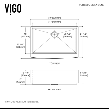 A large image of the Vigo VG15103 Vigo-VG15103-Specification Image