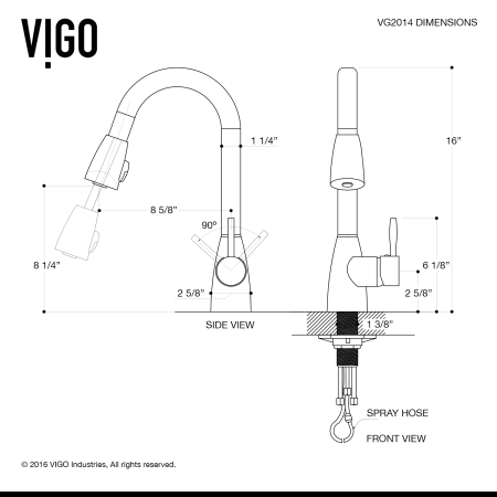 A large image of the Vigo VG15145 Vigo-VG15145-Specification Image