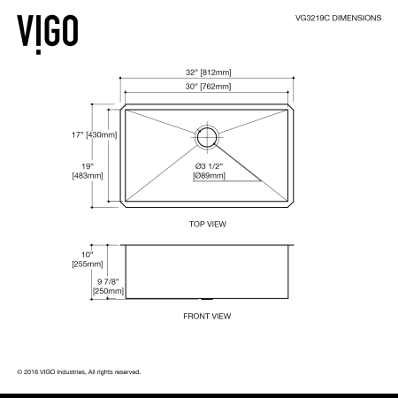 A large image of the Vigo VG15151 Vigo-VG15151-Specification Image