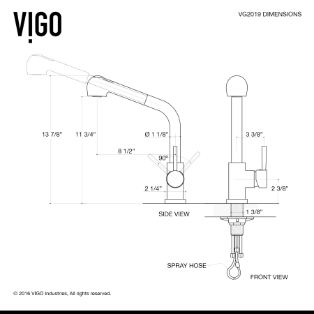 A large image of the Vigo VG15161 Vigo-VG15161-Specification Image