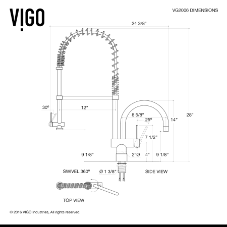 A large image of the Vigo VG15179 Vigo-VG15179-Specification Image