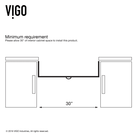 A large image of the Vigo VG15242 Vigo-VG15242-Minimum Cabinet Size