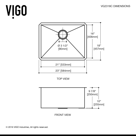 A large image of the Vigo VG15351 Vigo-VG15351-Specification Image
