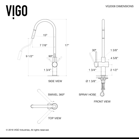 A large image of the Vigo VG15351 Vigo-VG15351-Specification Image