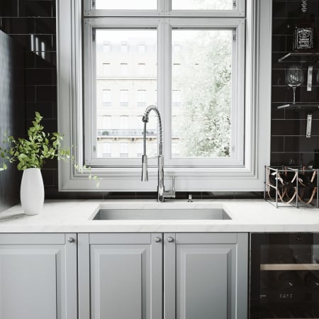 A large image of the Vigo VG15424 Stainless Steel Sink / Chrome Faucet