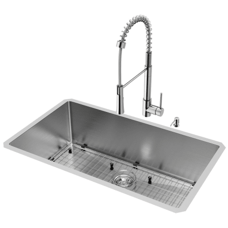 A large image of the Vigo VG15432 Stainless Steel Sink / Stainless Steel Faucet