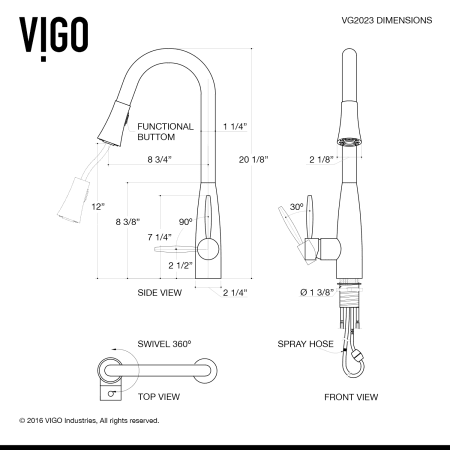 A large image of the Vigo VG15455 Vigo-VG15455-Specification Image