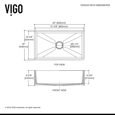 A large image of the Vigo VG15459 Vigo-VG15459-Specification Image