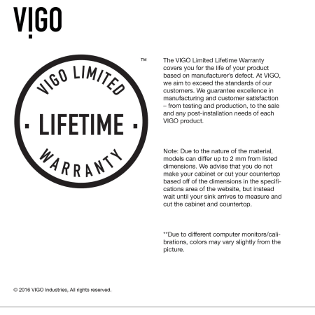 A large image of the Vigo VG3320BL Vigo-VG3320BL-Warranty