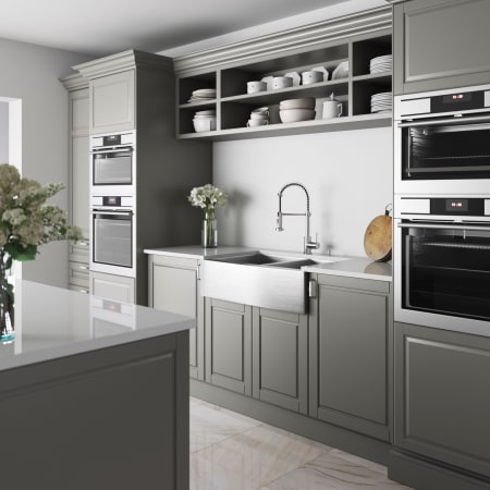 A large image of the Vigo VG3320BLK1 Vigo-VG3320BLK1-Kitchen View