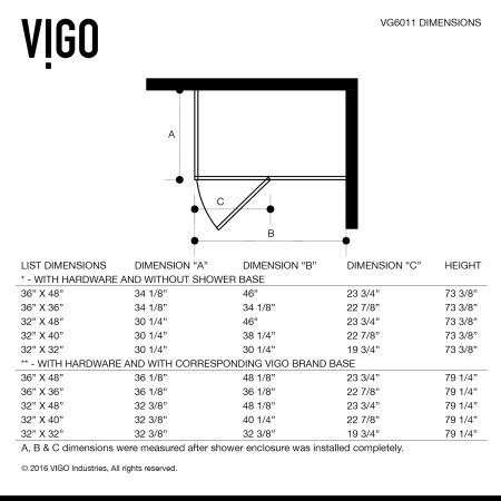 A large image of the Vigo VG601136WL Vigo-VG601136WL-Specification Image