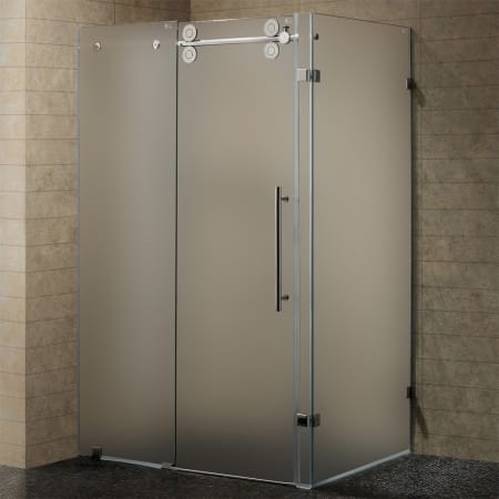 A large image of the Vigo VG605160L Frosted Glass / Chrome